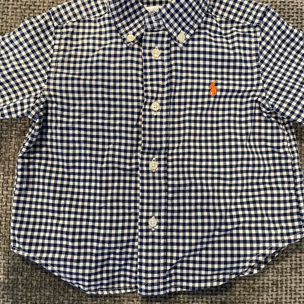 Polo by Ralph Lauren Kids Blue and White Checkered Shirt